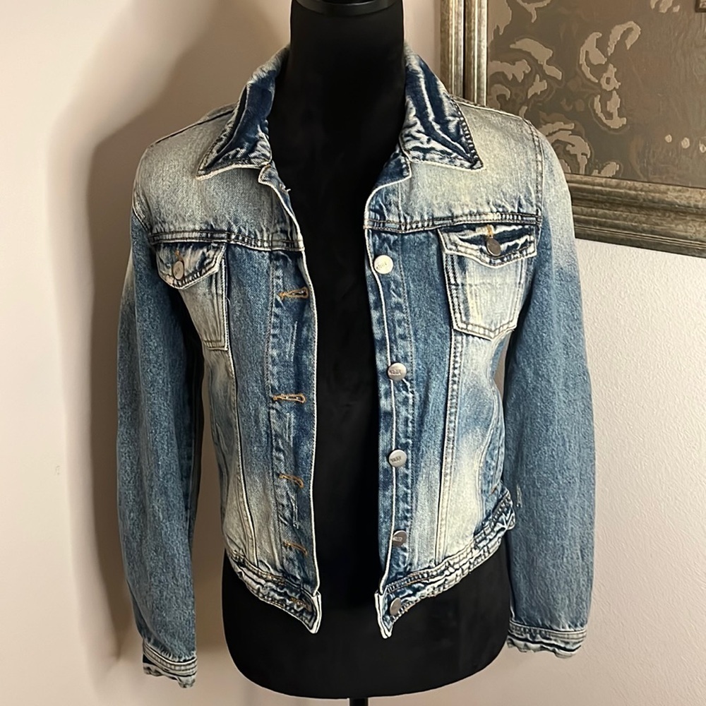 Walter Baker distressed cotton jean denim‎ jacket Sz S